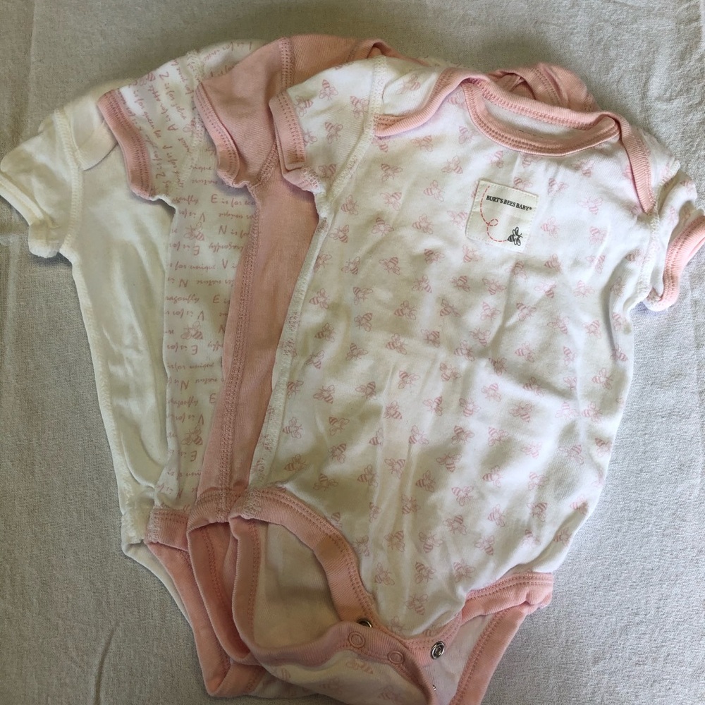 Burts Bees onesies 0-3 month